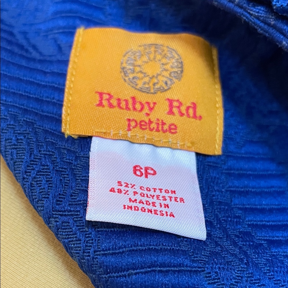 Ruby Rd. Vibrant Blue Ruffle-Trim Textured Jacket - Picture 2 of 7